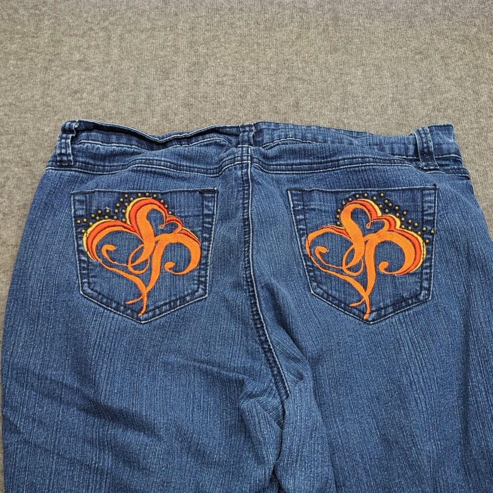 Southpole Capri Jeans Womens 16 Blue Embroidered Curvy Classic Casual